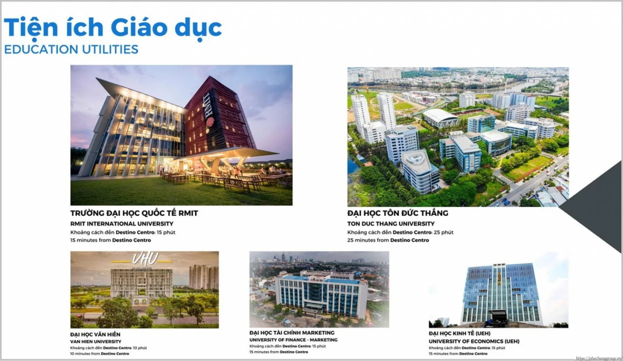 Destino Centro tự hào sở hữu vị trí gần các trường quốc tế danh tiếng